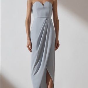 Shona Joy U Wire Bustier Midi Dress Powder Blue Sz 4.